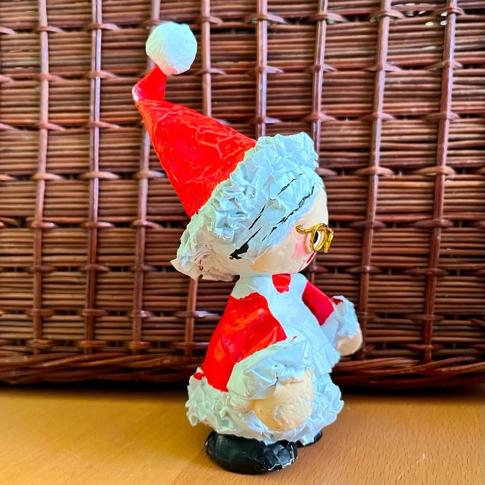 Vintage Mrs Claus Paper Mache Figurine Christmas